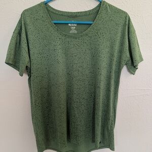 REI Olive Patterned Short Sleeve Tee